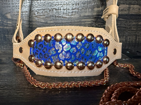 Blue and Iridescent Leopard Lamb/Goat Halter